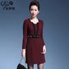 Moda feminina de meia-idade Chen Miaoyan temperamento de mãe plus size outono vestido saia de manga comprida 40-50 anos