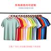 Camiseta de cuello redondo con logotipo impreso personalizado, algodón puro, para publicidad, ropa de clase, ropa de trabajo de manga corta personalizada.