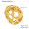 Joyería de Rueda de la Fortuna Estilo Ins Europeo y Americano Anillo Grande Brillante Calado Exagerado Industria Pesada Acero Inoxidable Chapado en Oro Real de 18 Quilates Conservación del Color
