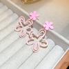 Brincos Vazados de Flor Simples e Doces, Moda Primavera e Verão Estilo Floresta, Brincos Versáteis Elegantes e de Alta Qualidade para Mulheres