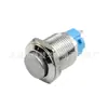 Botón Metálico Impermeable de 19mm, 2 Pines, Normalmente Abierto (1NA), Botón de Restablecimiento de Cabeza Plana, Botón de Control para Equipos Eléctricos