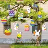 Cartel de Jardín de Pascua con Huevos de Colores y Lazos, Decoración Impermeable y Resistente a la Decoloración para Césped y Jardín al Aire Libre