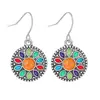 Pendientes Geométricos Populares de Aleación Estilo Resort de Playa para Mujeres Acrílico Turquesa Textura de Moda Pendientes al por Mayor
