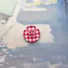 Botones Lindos de Dibujos Animados Redondos en Forma de Corazón con Estampado de Manzana para Diarios DIY, Decoraciones Cuadriculadas Vintage, Se Pueden Mezclar y Combinar