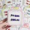 Unhas Usáveis Desenho Animado Infantil Estilo Ano Novo 2025 Manicure Curta para Meninas Doce Estilo Estudante Fofo Peças de Unhas Usáveis