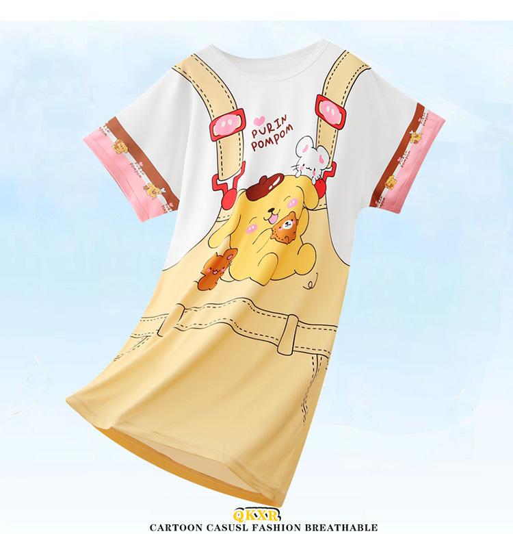 商品详情图_东南亚儿童睡衣夏季女童睡裙短袖可爱公主女孩大童洋