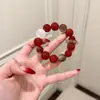 Pulsera de Cristal Súper Siete Ágata Roja Natural Estilo Nacional para Mujer, Edición de Año Nuevo, Lujo Ligero Diseño Original al por Mayor