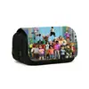 Estuche para lápices Roblox con tapa abatible Estudiante Caja de papelería de gran capacidad Estuche para lápices de poliéster estampado Estuche para lápices de gran capacidad