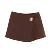 Atacado Nova Moda Feminina Primavera 2026 Estilo Europeu e Americano Sexy Versátil Calça Saia Assimétrica para Mulheres em Rosa