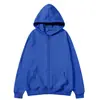Sudadera con capucha y cremallera, cárdigan y sudadera unisex para exportación a Europa y EE. UU., color liso, otoño/invierno, forro polar, corte holgado