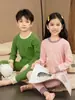 Conjunto de Ropa Interior Térmica para Niños, Capa Base Cálida de Forro Polar para Niñas, Ropa de Otoño y Pantalones, Ropa de Casa para Jóvenes Niños, Pijamas para Niños