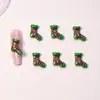 Tendência Cross-Border Desenho Animado Nail Art Resina 3D Papai Noel Árvore Usável Acessórios de Unha Brincos DIY