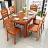 Nova Mesa de Jantar de Madeira Maciça Estilo Chinês, Extensível para Uso Doméstico, Adequada para Famílias Grandes e Pequenas, Mesa e Cadeiras de Jantar Dobráveis, Mesa Quadrada e Redonda de Uso Duplo