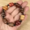 Pulseira de Cabaceira Multi-Tesouro, Brinquedo Cultural de Sândalo, Pulseira de Contas Budistas da Sorte e Prosperidade, Novo Estilo Chinês, Transmissão ao Vivo Transfronteiriça, Joias de Cabaceira