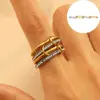 Anillos Apilables de Acero Inoxidable Europeo y Americano de Múltiples Capas con Color Contrastante Estilo Ins de Gama Alta Anillo Sencillo Joyería de Mano Anillos Transfronterizos