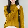 Suéter de punto jacquard puro algodón estilo vintage francés para mujer, cálido y grueso, con cuello semi-alto, suave y cómodo, adecuado como capa base