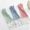 Luvas para Lavar Louça de Cozinha, Forradas com Lã e Espessadas, Luvas Domésticas de Borracha Látex, Luvas Impermeáveis para Lavar Louça, Luvas Extra Longas e Quentes