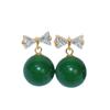 Brincos de calcidônia verde natural de alta qualidade Brincos da moda Joker fábrica de ágata de jade atacado