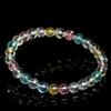 Pulseira Mingdu Crystal Natural Topázio Colorido Grau 7A Moda Pulseira de Contas de Topázio Transparente Gelo Atacado