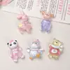 Accesorios de resina DIY de dibujos animados, pinzas para el pelo de animales transparentes de cuerpo entero, fundas para teléfono, dijes para zapatos, llaveros, colgantes, accesorios