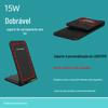 Suporte de mesa dobrável personalizado 2 em 1, carregamento sem fio, bobina dupla, carregador sem fio portátil de 15 W