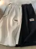 Pantalones cortos atléticos de verano para hombre, finos, fluidos, de seda helada, transpirables, corte holgado, de cinco puntos, estilo americano de moda, pantalones cortos casuales