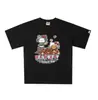 Pe X Hellokitty25 Novo Estilo Estampa de Letras Milo Caimento Solto Manga Curta Camiseta para Homens e Mulheres 260g