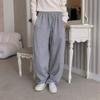 2026 Primavera e Outono Novo Estilo Coreano Forrado com Fleece Preguiçoso Cor Sólida Versátil Cintura Alta Solto Casual Calça Jogger de Moletom para Mulheres Algodão