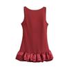 Ropa de mujer de comercio exterior AliExpress estilo europeo y americano transfronterizo, vestido de tirantes sin mangas con dobladillo de tela tridimensional