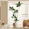 Árbol de Goma Simulación Planta Verde Planta Falsa Sala de Estar Lujo Ligero Flor Biónica Árbol Decorativo Interior Planta Grande en Maceta Adorno de Piso