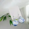 Nuevos Pendientes de Cerámica Azul y Blanco Estilo Chino Jingdezhen, Pendientes de Plata 925 Estilo Antiguo de Alta Gama, Lujo Accesible y Pendientes de Alta Gama