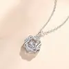 Colar de Zircônia Flor para Mulheres, Design de Nicho, Corrente de Clavícula de Luxo Leve, Estilo de Ponta, Versátil, Estilo Ins