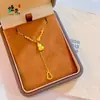 Libro Rojo Pequeño Tienda Dorada Mismo Estilo Arena Dorada Perla Disco Hielo Triturado Láser Colgante Calabaza Borla Collar Estilo Chino Clavícula de Gama Alta