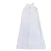 En stock Vestido Chaleco Minimalista Sin Mangas para Mujer Cuello Redondo Satén Caída Recto Holgado Vestido de Vacaciones