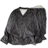 Pijama de terciopelo sintético para hombre para otoño e invierno, cárdigan simple casual de terciopelo fino, conjunto de ropa de casa cálida de manga larga y pantalón largo