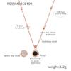 Enigma Inglés amor Números Romanos Blanco y Negro Concha Collar Pulsera Acero Inoxidable Chapado Oro 18K Personalidad Estilo Europeo y Americano