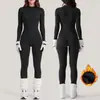 Pantalón de una pieza cálido europeo y americano transfronterizo para otoño e invierno, exportación rusa, adecuado para senderismo, ciclismo y actividades al aire libre, mono con forro polar para mujer