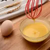 Batidor de huevos de silicona de 10 pulgadas para cocina, mango de acero inoxidable, batidora de polvos, batidora de crema, herramientas para hornear, venta al por mayor