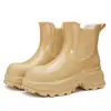 Zapatos de lluvia de moda transfronterizos para mujer, tipo Chelsea, con suela gruesa, cómodos, combinan con todo, zapatos de agua antideslizantes, zapatos de goma para cocina, zapatos para lavado de autos
