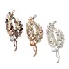 Broche de Aleación de Moda de Gama Alta con Pedrería, Ramo de Rama de Sauce, Elegante y Sencillo Accesorio de Broche para Ropa de Mujer