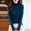 Camiseta básica de punto para mujer Andy velvet con cuello semi-alto acanalado sin costuras transfronteriza, suéter pullover de otoño e invierno al por mayor