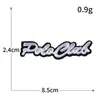Explosiones Transfronterizas Serie del Alfabeto Inglés Blanco y Negro Parches de Tela Bordados Bordado por Computadora Accesorios para Ropa Insignia Parche diy