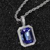 Collar de Piedras Preciosas Coloridas para Hombre, Joyería Popular de Hip-Hop Europeo y Americano Transfronterizo, Accesorios de Alta Gama para Mujer, Colgante de Zirconia