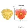 Colgante Minimalista de Acero Inoxidable y Resina con Forma de Corazón y Flor de Tres Pétalos Estilo Francés para Collar y Pendientes DIY Accesorios de Joyería de Moda