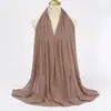 Cachecol longo liso transfronteiriço, lenço de cabeça feminino estilo étnico malaio, xale, cachecol versátil de chiffon com pérolas