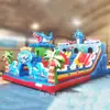 Castelo Inflável Grande Atrium Interno Castelo Travesso com Escorregador Equipamento de Diversão Infantil Fabricante Quadrado Escalada em Rocha Pula-pula