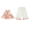 Conjunto de Camiseta sin Mangas de Muñeca para Niña Verano 2026 Nuevo Lindo Chaleco de Moda de Verano para Niños Pantalones de Pierna Ancha Pantalones Largos