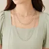 Collar multicapa de cadena estilo hip hop punk con joyas transfronterizas europeas y americanas, collar sencillo con forma de corazón de melocotón que combina con todo para mujer