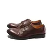 Sapatos Casuais de Couro Franzidos de Fábrica Couro Bovino Desgastado Sapatos de Couro Masculinos Goodyear Sapatos Derby Solado de Borracha Retrô Sapatos Masculinos