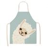 Alpaca de dibujos animados algodón lino delantal sin mangas antiadherente Cocina hogar cocina cintura colgar cuello babero para niños venta al por mayor